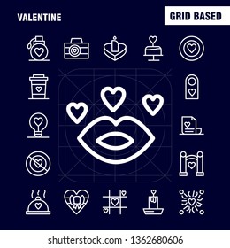 Valentine Line Icons Set For Infographics, Mobile UX/UI Kit And Print Design. Include: Tag, Sign, Love, Valentine, Romantic, Love, Heart, Valentine, Icon Set - Vector