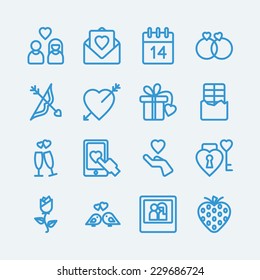 Valentine line icons. Vector EPS10 