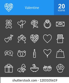 Valentine Line Inverted Icons