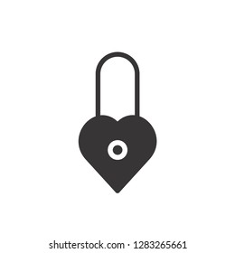 Valentine lock icon ,  glyph style,  Valentines day signs and love symbols. Wedding infographics, 
