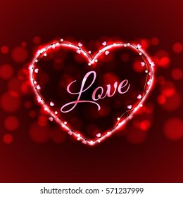 valentine loe card light wire illustration vector