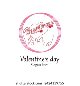 Diseño de logotipo de San Valentín concepto simple Vector Premium