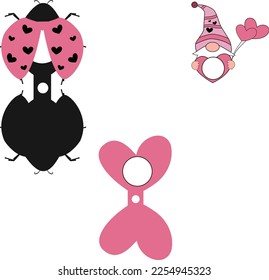 Valentine Lollipop vector template design