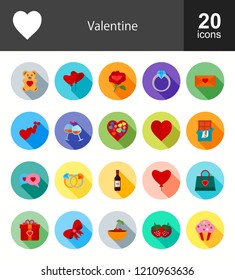 Valentine Long Shadow Icons