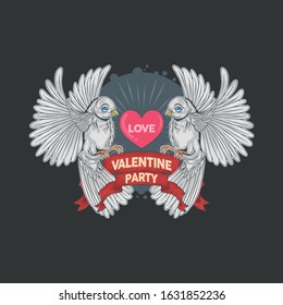 VALENTINE LOVE BIRD ARTWORK VECTOR