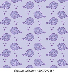 Valentine love birds pattern drawing for gift wrap