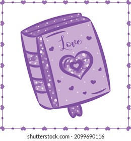 Valentine love book drawing sticker