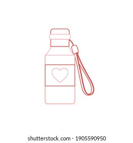 Valentine  Love Bottle Color Line Icon
