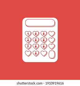 Valentine Love Calculator Glyph Icon