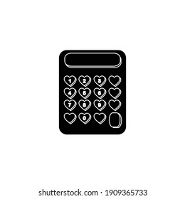 Ícono sólido de la calculadora de amor de San Valentín