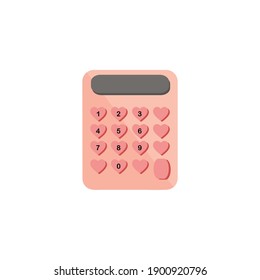 Valentine Love Calculator Vector Icon