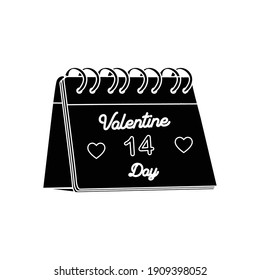 Icono sólido del calendario de amor de San Valentín