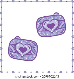 Valentine love camera drawing sticker