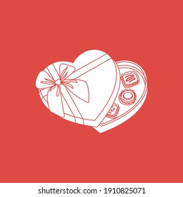 Valentine Love Chocolate Box Glyph Icon