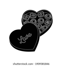 Valentine Love Chocolate Box Solid Icon