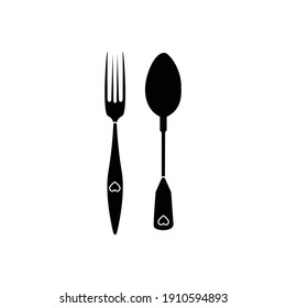 Valentine Love Cutlery Solid Icon