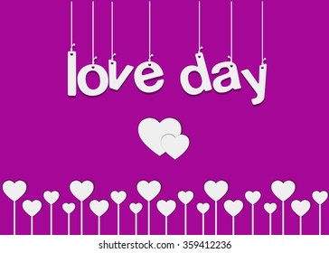 valentine love  day card hearts purple color vector illustration 