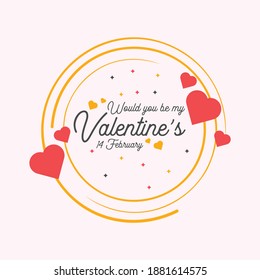 Valentine Love Design Frame Template