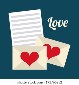 Valentine Love design over blue background, vector illustration