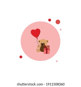 Valentine Love Doll Circle Bubble Icon