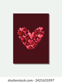 valentine love doodle card illustration