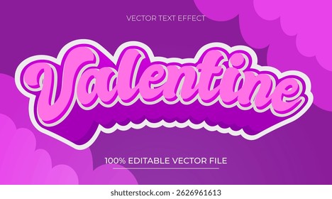 Valentine love editable text effect with love decoration