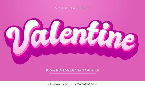 Valentine love editable text effect with love decoration