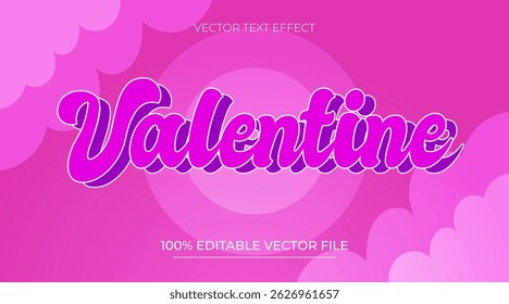 Valentine love editable text effect with love decoration