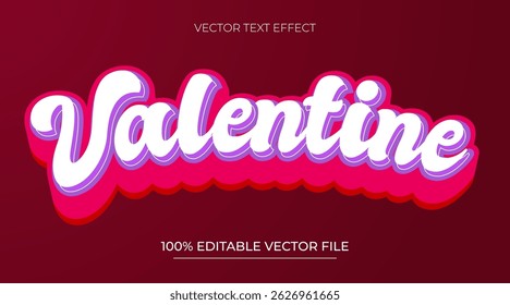 Valentine love editable text effect dark red background