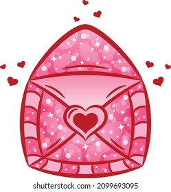 Valentine love envelope drawing sticker