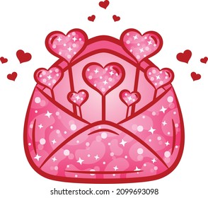 Valentine love envelope drawing sticker