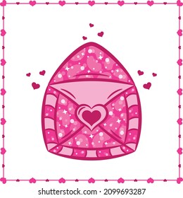 Valentine love envelope drawing sticker