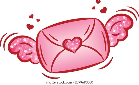 Valentine love envelope drawing sticker