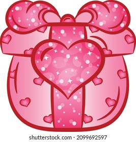 Valentine love gift drawing sticker