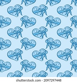 Valentine love gifts pattern drawing for gift wrap