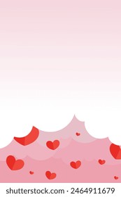 Valentine love heart background, vector design