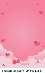 Valentine love heart background, vector design