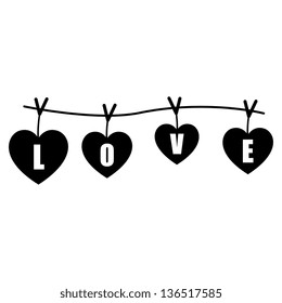 Valentine Love Heart Banner