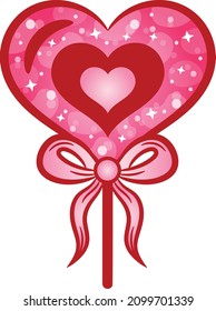 Valentine love heart candy drawing sticker