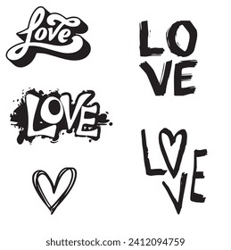 valentine love heart doodle art vector illustration printable