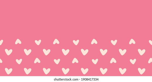 Valentine Love Heart Frame Border Seamless Pattern. Vector illustration. Great for valentines, weddings, birthday, party, gift wrapping, wallpaper, textile and scrapbook 
