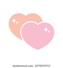 valentine  love heart icon illustration flat