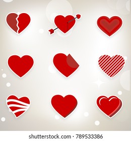 Valentine Love Heart Icon set