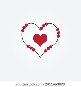 valentine with love and heart logo vector illustration design