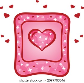Valentine love heart photo drawing sticker