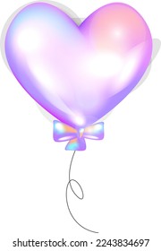 Valentine love heart realistic balloon