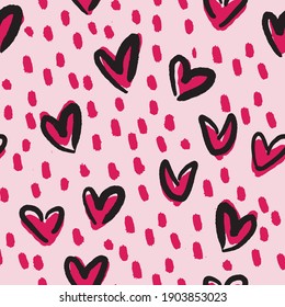 Valentine Love Heart Seamless Pattern. Vector illustration. Great for valentines, weddings, birthday, party, gift wrapping, wallpaper, textile and scrapbook 