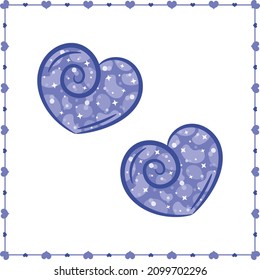 Valentine love hearts drawing sticker