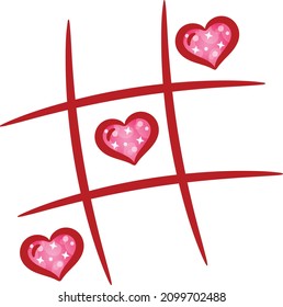 Valentine love hearts xoxo drawing sticker