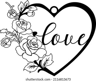 valentine love laser cut svg design 